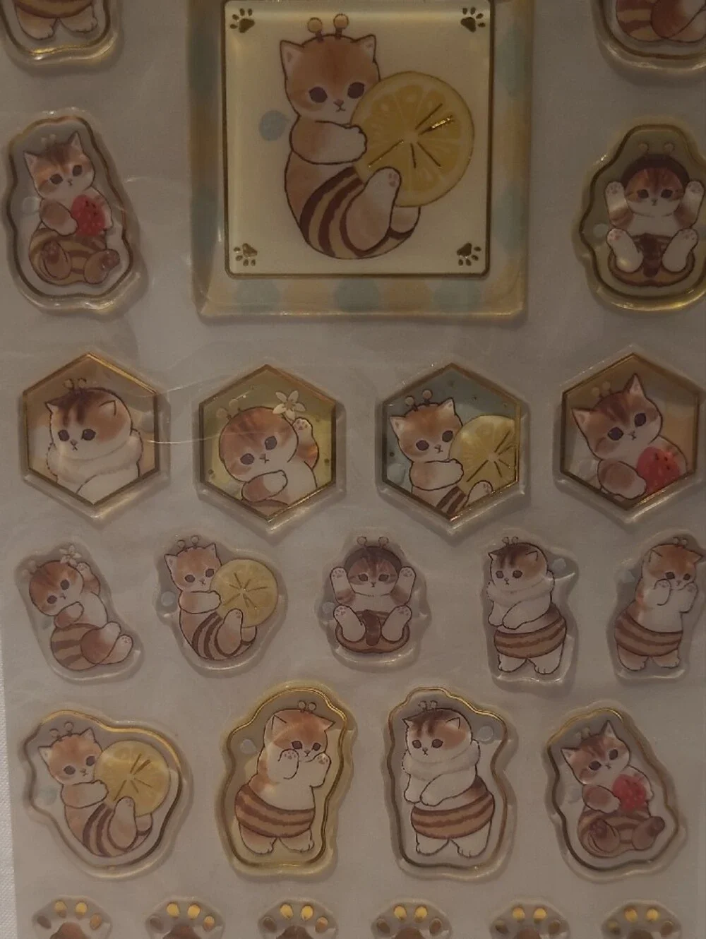 NWT Mofusand Cat Resin Sticker Sheet & Flower Nyan Eco Bag Bundle